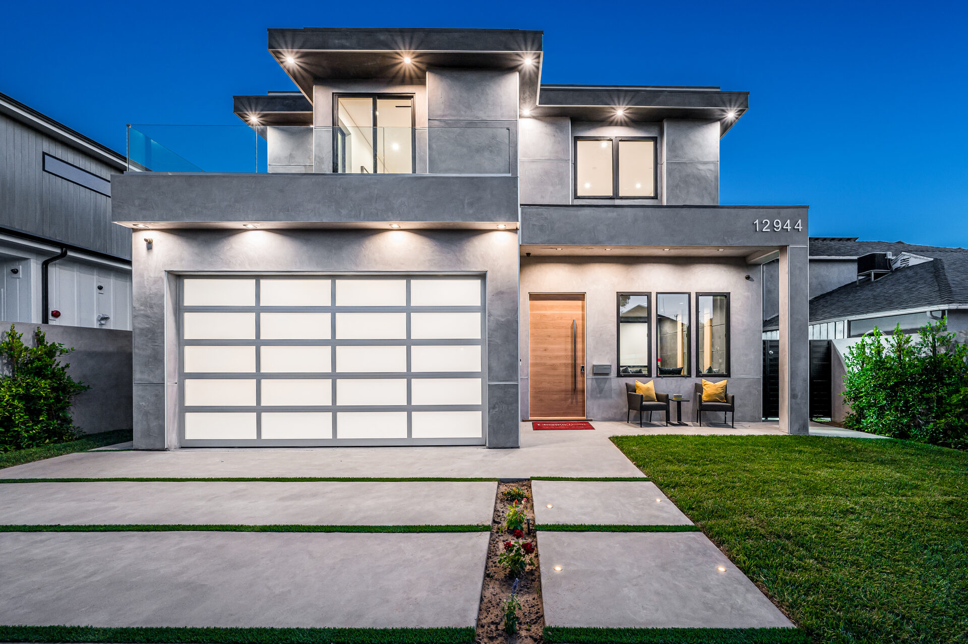 Modern new-construction home with attached two-car garage